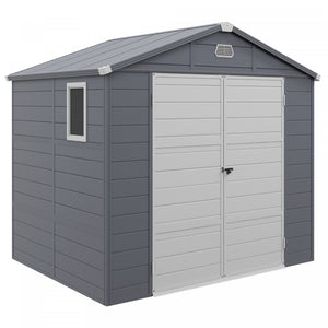 Outsunny 8' X 6' Garden Storage Shed W/ Latch Door, Air Vents, Pp, Grey