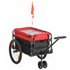 Aosom Bike Cargo Trailer & Wagon Cart, Multi-use Garden Cart With Removable Box, 20'' Big Wheels, Reflectors, Hitch And Handle, Red
