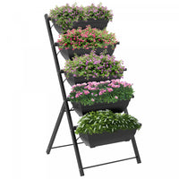 Outsunny 5-tier Raised Garden Bed With 5 Planter Boxes, Outdoor Plant Stand Grow Containers With Lea