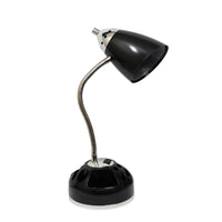 Limelights Flossy Desk Lamp with Outlet - Black