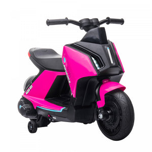 Aosom Electric Motorcycle For Kids, 6v Battery-powered Motorbike With Training Wheels, Ride-on Motorcycle Toy With Music, Headlights, Rechargeable Battery, For Ages 2-4, Pink