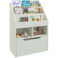 Homcom Kids Bookcase Multi-shelf Rack Organizer With Storage Drawer For Books For Reading Nook, Clas