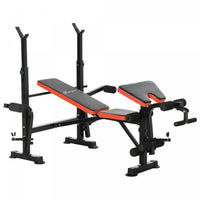 Soozier Adjustable Weight Bench With Leg Developer Barbell Rack For Weight Lifting And Strength Trai