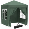 Outsunny 6.6'x6.6' Pop Up Gazebo Canopy Tent With Sidewalls, Instant Sun Shelter, With Carry Bag, For Outdoor, Garden, Patio, Green