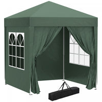 Outsunny 6.6'x6.6' Pop Up Gazebo Canopy Tent With Sidewalls, Instant Sun Shelter, With Carry Bag, Fo