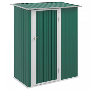 Outsunny 5 X 3ft Outdoor Storage Shed, Metal Garden Tool Shed With Sloped Roof, Lockable Door For Tool, Equipment, Bike, Green