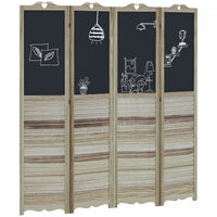 Homcom 4 Panel Room Divider With Chalkboard Folding Privacy Screen