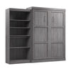 Bestar Pur Queen Murphy Bed with Closet Organizer (101 W) - Bark Grey