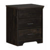 Versa Nightstand with Charging Station & Drawers - Rubbed Black