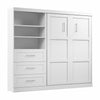 Bestar Pur Full Murphy Bed and Storage Unit with Drawers 95-Inch Wall Bed - White