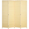 Homcom 6 Ft 4 Panel Room Divider Screens With Hand Woven Bamboo