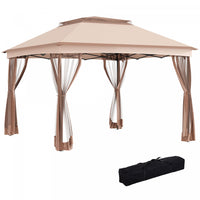 Outsunny 11' X 11' Pop Up Canopy, Outdoor Canopy Shelter Event Tent With 2-tier Soft Top, Removable 