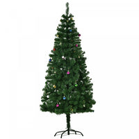 Homcom 6ft Artificial Christmas Tree With Decoration Ornament And 624 Branch Tips