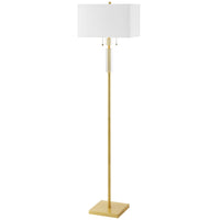 Dainolite Fernanda 2 Light Floor Lamp Aged Brass White Shade