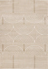 Leopold Neutral Cream Beige Modern Arches Area Rug - 5'3