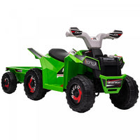 Aosom 6v Kids Atv Quad, Battery Powered Electric Vehicle For Kids With Back Trailer, Wear-resistant 