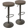 LumiSource Dakota Brown Industrial Adjustable Barstool - Set of 2