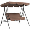 Outsunny 3-seat Patio Swing Chair With Adjustable Canopy Brown