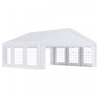 Outsunny 20' X 20' Heavy Duty Party Tent, Carport Garage Canopy, Patio Gazebo Canopy With Removable 