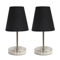 Simple Designs Sand Nickel Mini Basic 2-Piece Table Lamp Set - Black