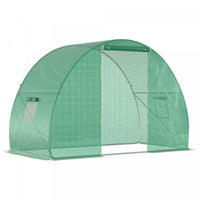 Outsunny 5'x10'x7' Tunnel Greenhouse Outdoor Walk-in Hot House With Roll-up Windows And Zippered Doo