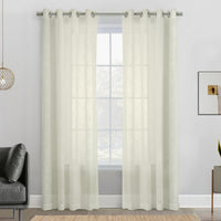 Habitat Boucle Off White Sheer Grommet Curtain Panel - 52 x 84