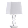 Dainolite Crystal 1 Light Table Lamp Trapezoid Crystal Polished Chrome White Shade