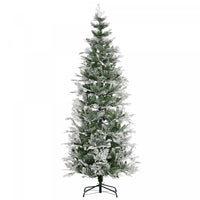 Homcom 7.5ft Snow Flocked Artificial Christmas Tree Cypress