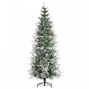 Homcom 7.5ft Snow Flocked Artificial Christmas Tree Cypress