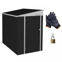 Outsunny 4' X 6' Steel Garden Storage Shed Lean To Shed Outdoor Metal Tool House With Lockable Door 