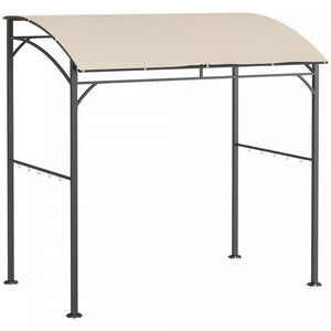 Outsunny 7' X 5' Bbq Grill Gazebo Tent, Garden Grill Canopy With Steel Frame And Hooks, Outdoor Sun Shade, Beige