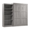 Bestar Pur Queen Murphy Bed with Closet Organizer (101 W) - Platinum Grey