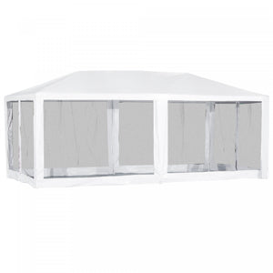 Outsunny 19'x9' Party Tent Gazebo Canopy Garden Sun Shade For Outdoor Event With Removable Mosquito Mesh Netting, White