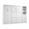 Bestar Pur Full Murphy Bed with Open and Concealed Storage (120 W) - White