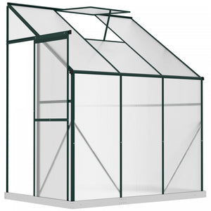 Outsunny 6' X 4' X 7' Aluminum Polycarbonate Lean-to Greenhouse, Outdoor Walk In Garden Green House With Roof Vent For Plants, Herbs, Vegetables, Green