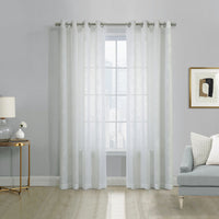 Habitat Boucle White Sheer Grommet Curtain Panel - 52 x 63