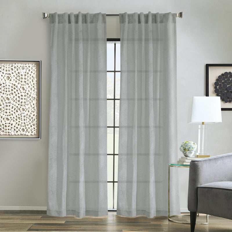 Habitat Trenton Grey Light Filtering Dual Header Curtain Panel - 52 ...