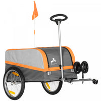 Aosom Bike Cargo Trailer & Wagon Cart, Multi-use Garden Cart With Luggage Box, Quick Release 16'' Bi