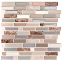 Smart Tiles Peel and Stick 4-Sheet 10 x 9 Backsplash - Crescendo Terra