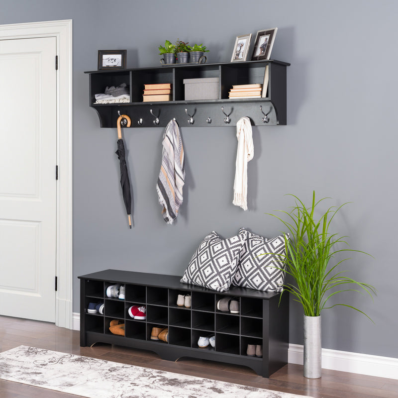 Twenty-Four Pair Shoe Storage Cubby Bench - Black | The Brick