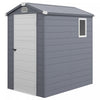 Outsunny 4.5' X 6' Garden Storage Shed W/ Latch Door, Air Vents, Pp, Grey