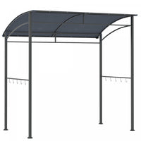 Outsunny 7' X 5' Bbq Grill Gazebo Tent Garden Grill Metal Frame And Canopy With Hooks Outdoor Sun Sh