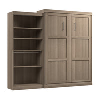 Bestar Pur Queen Murphy Bed with Closet Organizer (101 W) - Ash Grey