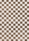 Leopold Checkered Brown White Geometric Area Rug - 2'7