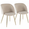 LumiSource Fran Cream Velvet Contemporary Dining Chair - Set of 2