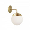 Dainolite Dayana 1 Light Wall Sconce Down Light Aged Brass White Glass Lamp