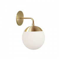 Dainolite Dayana 1 Light Wall Sconce Down Light Aged Brass White Glass Lamp