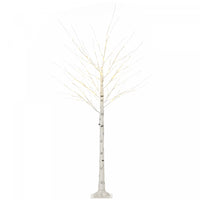 Homcom 6ft Artificial White Birch Tree For Indoor Covered Outdoor