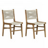 Agave Woven Rope & Teak Dining Chair Set of 2 - Cream & Natural