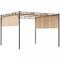 Outsunny 10' X 10' Patio Pergola, Patio Gazebo Sun Shade Shelter With Retractable Canopy, Steel Fram